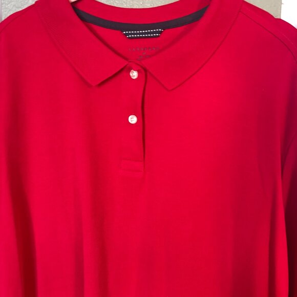 Women's Lands End Red Shirt XL 16W - 18W Cotton Polo Closet Staple Preppy Classy - Picture 8 of 9